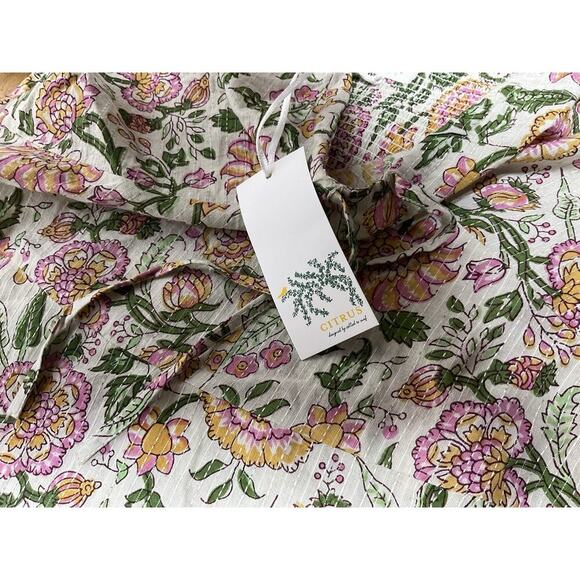 Called to Surf Citrus Midi/Maxi Cotton Floral Dress Size Medium NWT - Picture 5 of 13